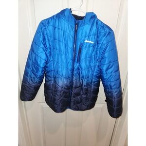 Eddie Bauer Boys Deer Harbor Reversible Hooded Jacket Blue/Navy, Size L 14/16